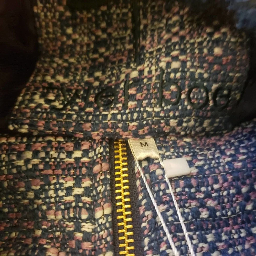 Tyler Boe boucle navy blue jacket with bow size medium - Picture 5 of 6